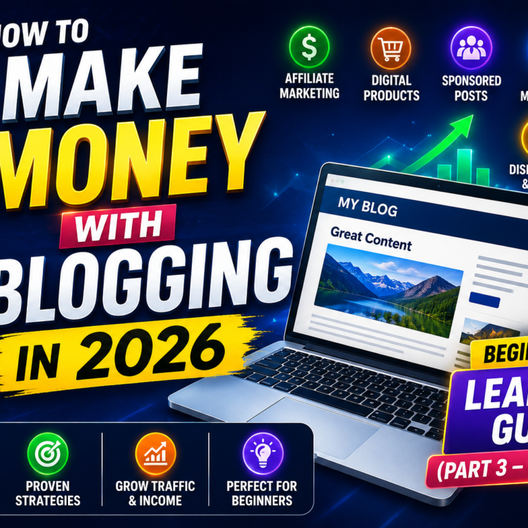how to make money with blogging in 2026 beginner’s learning guide (part 3 – final part)